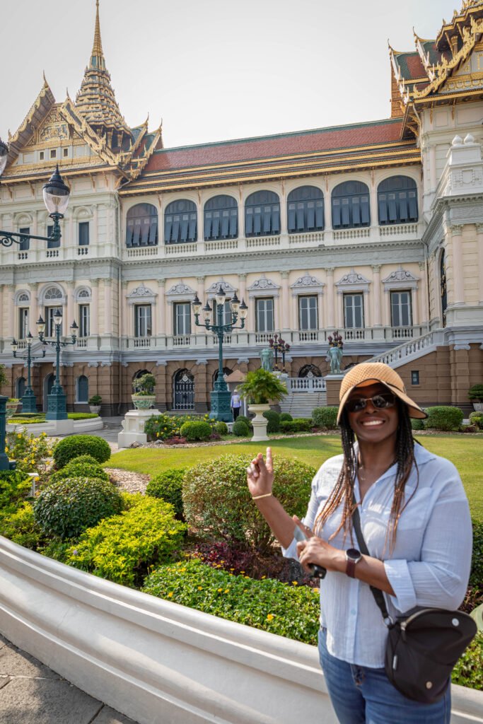 Marge at the Grand Palace Bangkok - slow travel Thailand