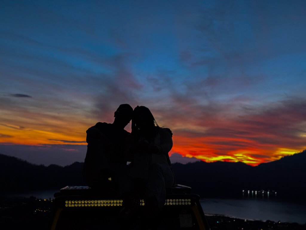 Mike and Marge at Mount Batur sunrise - Bali slow travel