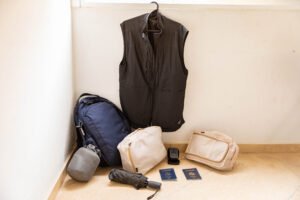 Slow travel packing list — Pacsafe backpack with travel essentials